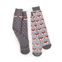 totes Mens Original Slipper Socks (Twin Pack) Fox One Size