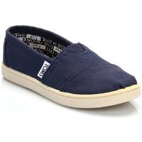 toms youths navy canvas classic espadrilles boyss childrens casual sho ...