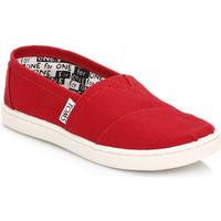 toms youths red canvas classic espadrilles boyss childrens slip ons sh ...
