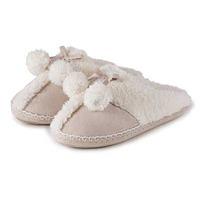 totes Ladies Suedette Mule Slippers Natural Large (UK 7-8)