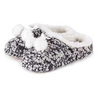 totes Ladies Bobble Knit Mule Slippers Grey Large (UK 7-8)