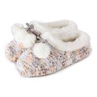 totes Ladies Bobble Knit Mule Slippers Multi Large (UK 7-8)