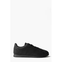 Toe Cap Lace Up Trainers - black