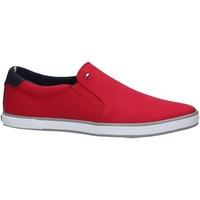 tommy hilfiger fm0fm00597 loafers mens slip ons shoes in red