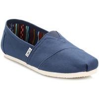 toms mens navy canvas classic espadrilles mens slip ons shoes in blue