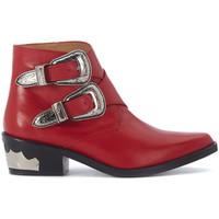 Toga Pulla Texan in red leather women\'s Low Ankle Boots in red
