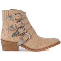 toga pulla texan in pale pink leather womens low boots in pink