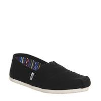 toms classic slip on black canvas