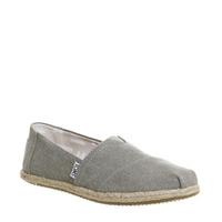 Toms Seasonal Classic Slip On DRIZZLE GREY SUEDE ROPE SOLE