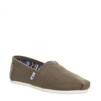 toms classic slip on olive canvas