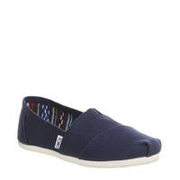 toms classic slip on navy canvas