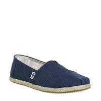Toms Seasonal Classic Slip On WASHED NAVY CANVAS ROPE SOLE