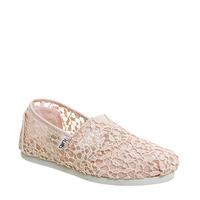 Toms Seasonal Classic Slip On PINK LACE LEAVES