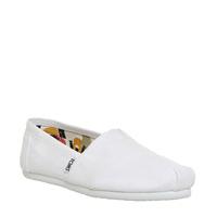 toms classic slip on optical white canvas