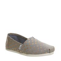 Toms Seasonal Classic Slip On DRIZZLE GREY ROSE GOLD FOIL