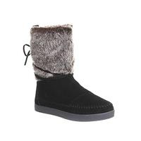 Toms Nepal Boots BLACK SUEDE FAUX HAIR