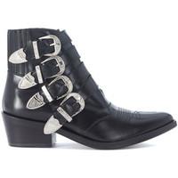 toga pulla texan in opaque black leather womens low boots in black