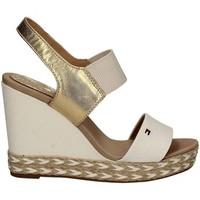 tommy hilfiger fw0fw00734 wedge sandals women bianco womens sandals in ...