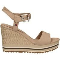 tommy hilfiger fw0fw00696 wedge sandals women brown womens sandals in  ...