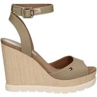 tommy hilfiger fw0fw00695 wedge sandals women grey womens sandals in g ...