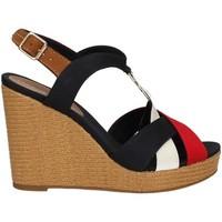 tommy hilfiger fw0fw00591 wedge sandals women blue womens sandals in b ...