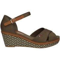 tommy hilfiger fw0fw00372 wedge sandals women womens sandals in green