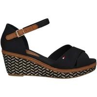 tommy hilfiger fw0fw00372 wedge sandals women blue womens sandals in b ...