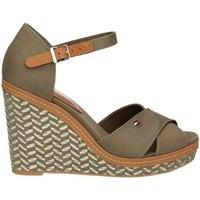 tommy hilfiger fw0fw00298 wedge sandals women verde womens sandals in  ...