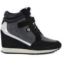 tommy hilfiger running wedge womens shoes high top trainers in grey