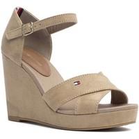 tommy hilfiger fw0fw00279 wedge sandals women beige womens sandals in  ...