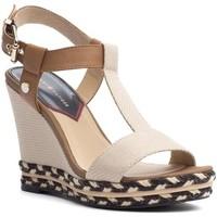 tommy hilfiger fw0fw00654 wedge sandals women brown womens sandals in  ...