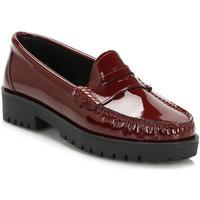 Tower Womens Burgundy Patent Leather Loafers women\'s Loafers / Casual Shoes in multicolour