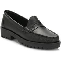 tower womens black leather loafers womens loafers casual shoes in mult ...