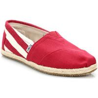 Toms Womens Red University Stripe Classic Espadrilles women\'s Slip-ons (Shoes) in red