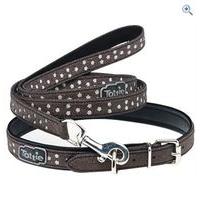 tottie starlight dog collar and lead set size l colour black