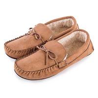 totes Mens Suedette Moccasin Slippers Tan Small (UK 7-8)