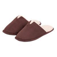 totes Mens Suedette Mule Slippers Chocolate Small (UK 7-8)