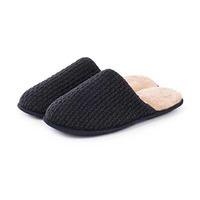 totes Mens Textured Mule Slippers Navy Large (UK 10-11)