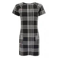 TONAL CHECK CREPE PKT DRESS