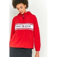 tommy jeans 90s popover jacket red