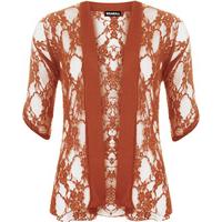 Tori Lace Short Sleeve Cardigan - Rust