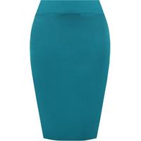 tonya basic bodycon high waisted pencil midi skirt teal