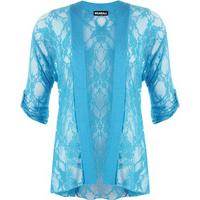 Tori Lace Short Sleeve Cardigan - Turquoise