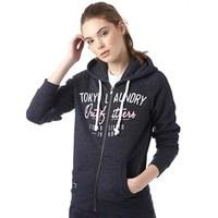 Tokyo Laundry Womens Ellene Space Dye Zip Thru Hoody Navy/White Space Dye