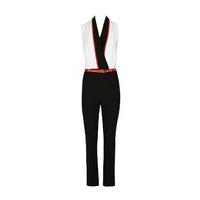 torrance ivory and black contrast jumpsuit