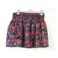 Topshop Size 12 Tropical Palm Print Multicoloured Floaty Mini Skirt with pockets