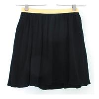Topshop Petite Size 6 Black Mini Skirt With Pale Pink Waistband