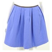 Topshop Size 12 Powder Blue Pleated Skirt with Striped Hem