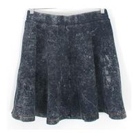 Topshop Size 12 Grey Faded Denim Look Mini Skirt