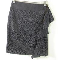 Topshop Size 8 Navy Blue And White Spotty Skirt